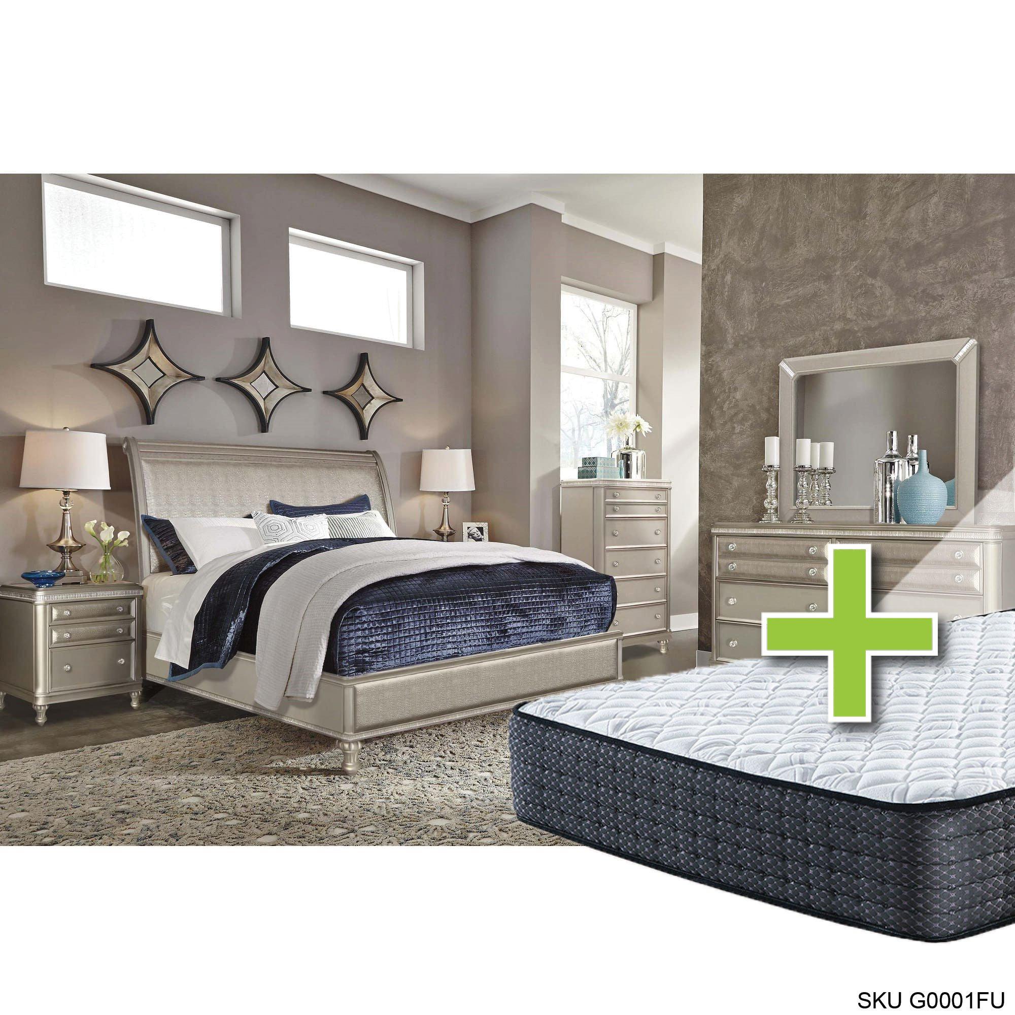 Rent to Own Riversedge Furniture Glam II 7 Piece Queen Bedroom Set w